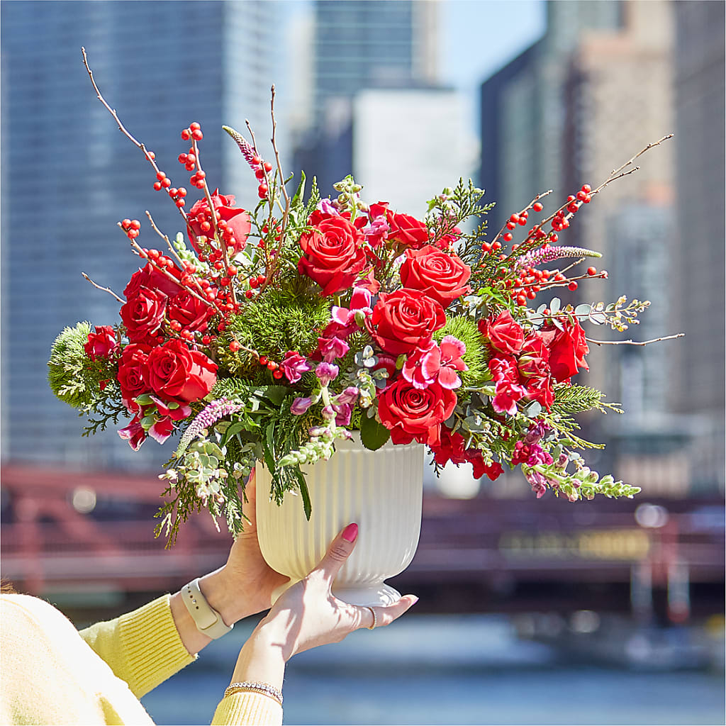 Big Red Bow Bouquet – ROBIN'S CORNER FLOWER SHOP, Taunton MA