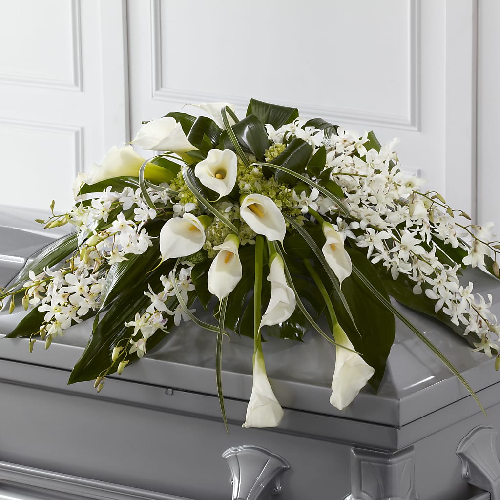 Angel Wings Casket Spray – ROBIN'S CORNER FLOWER SHOP, Taunton MA