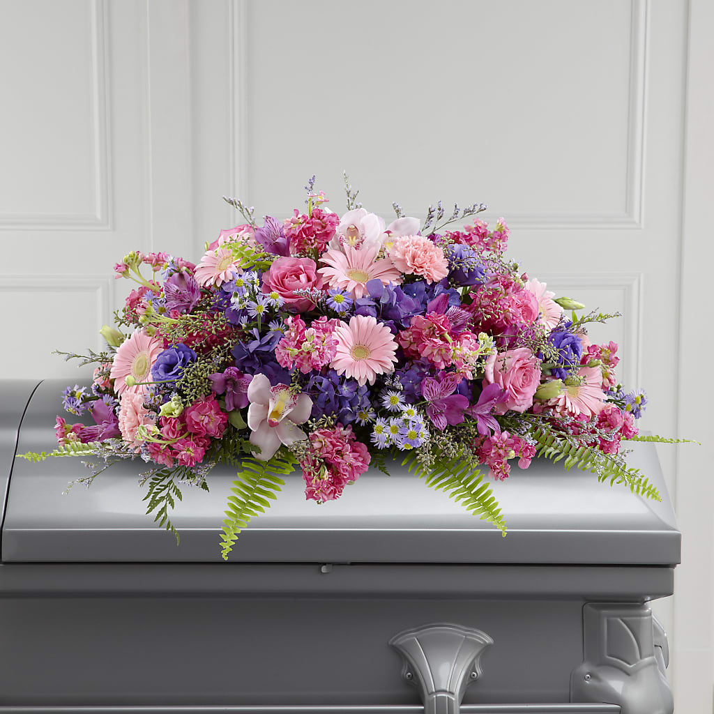 Glorious Garden Casket Spray – ROBIN'S CORNER FLOWER SHOP, Taunton MA