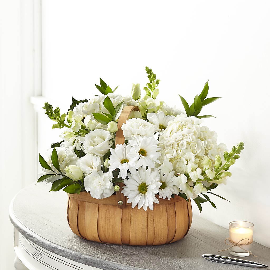 Pure Ivory Basket – ROBIN'S CORNER FLOWER SHOP, Taunton MA