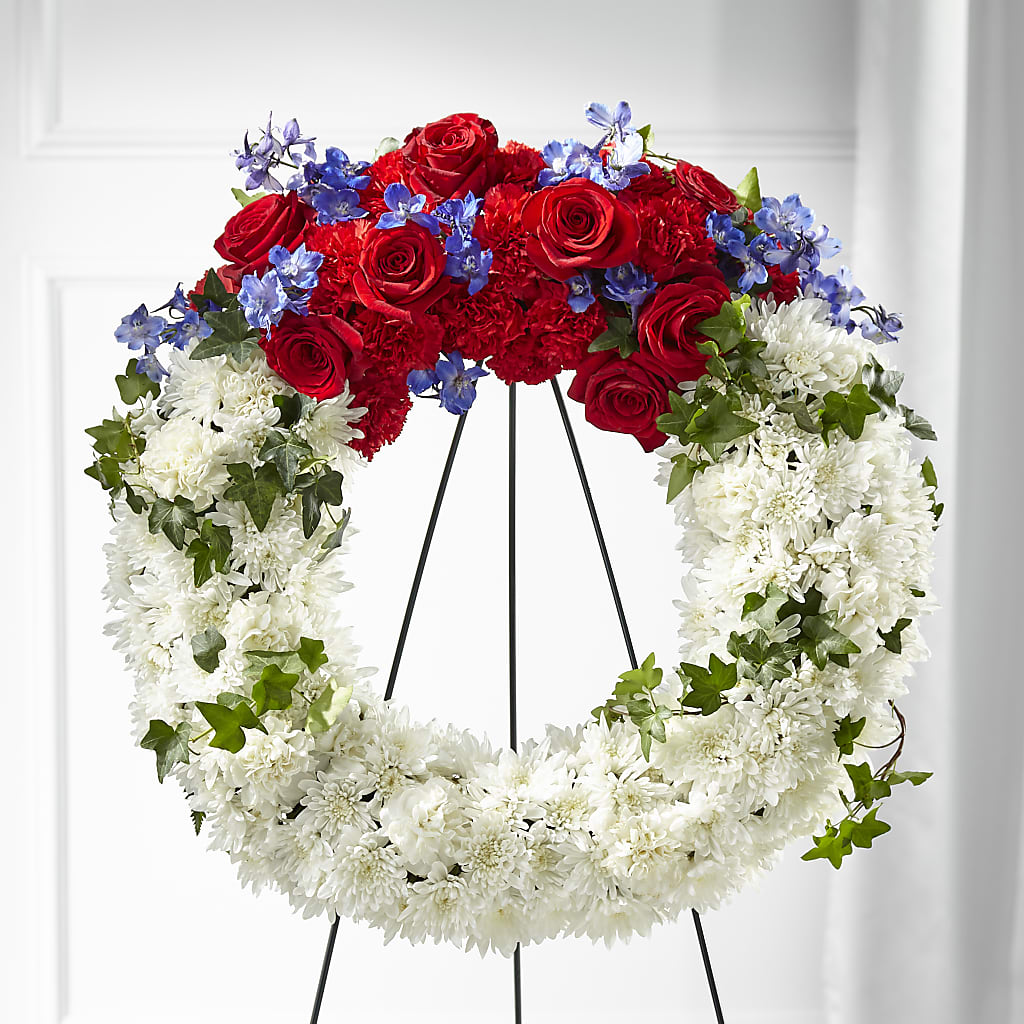 Patriotic Passion Wreath – ROBIN'S CORNER FLOWER SHOP, Taunton MA