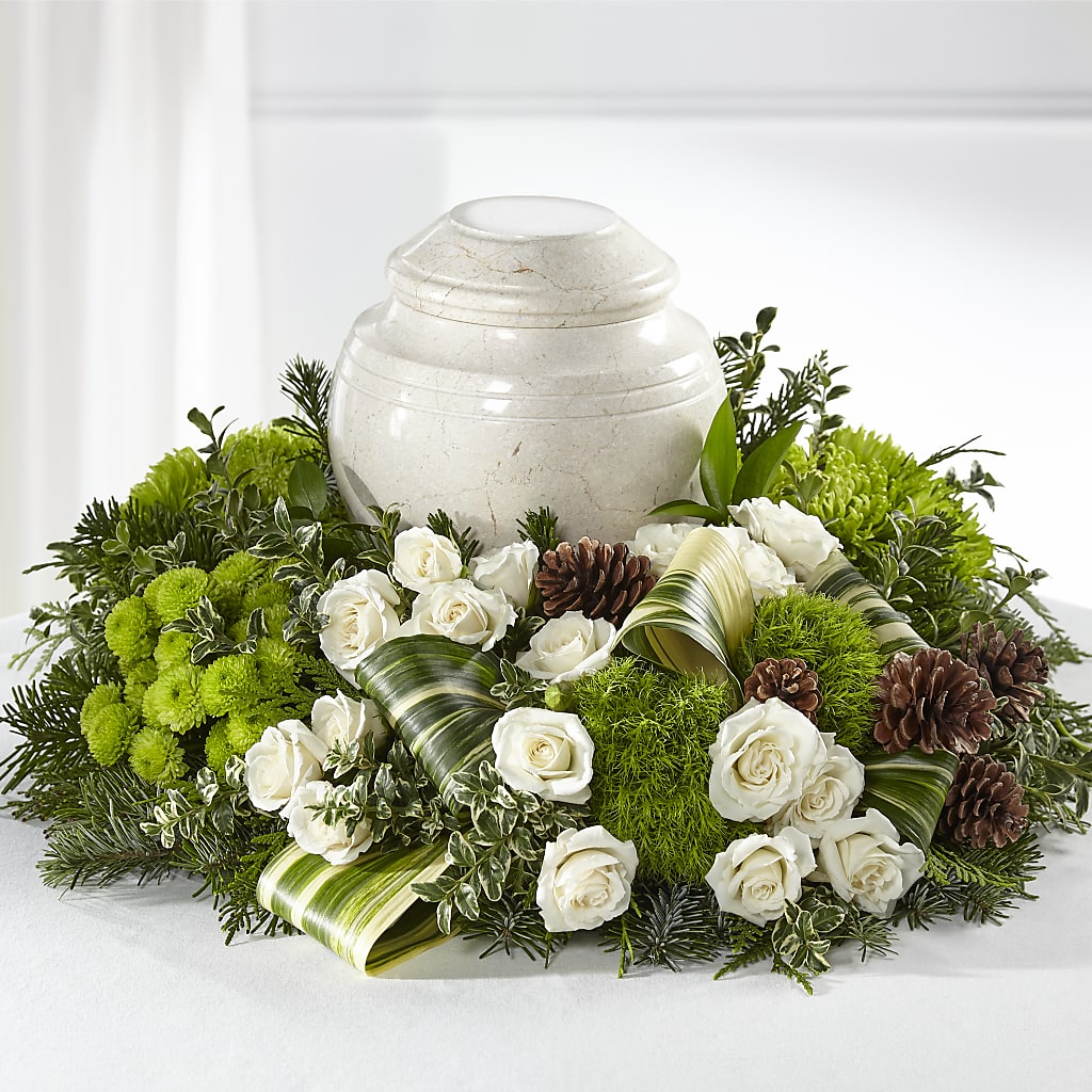 Precious Evergreen Cremation Adornment – ROBIN'S CORNER FLOWER SHOP, Taunton MA