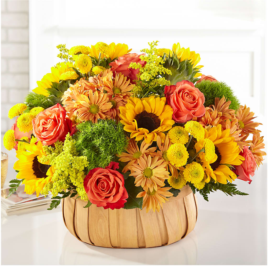Harvest Sunflower Basket – ROBIN'S CORNER FLOWER SHOP, Taunton MA
