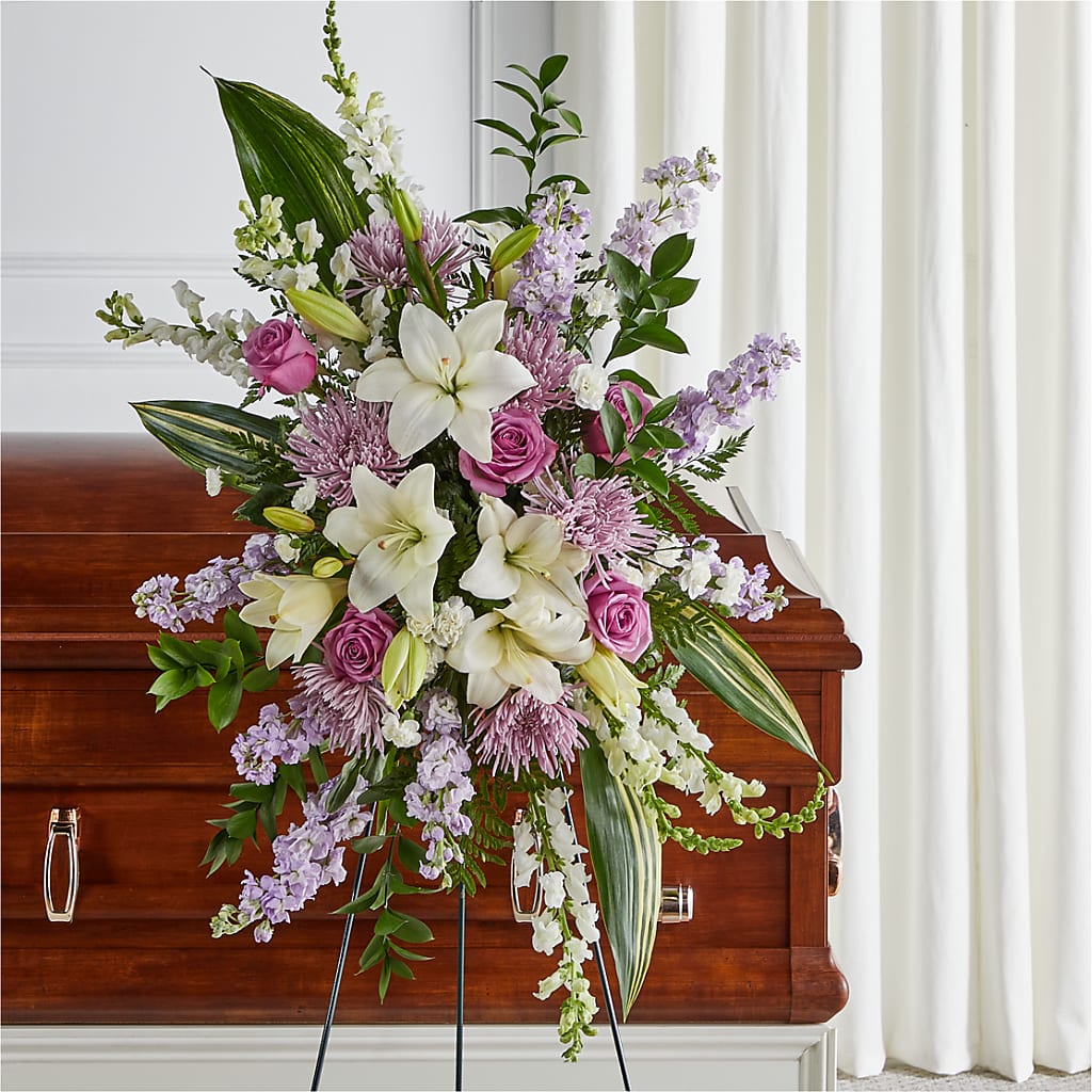 Grateful Hearts Standing Spray – ROBIN'S CORNER FLOWER SHOP, Taunton MA