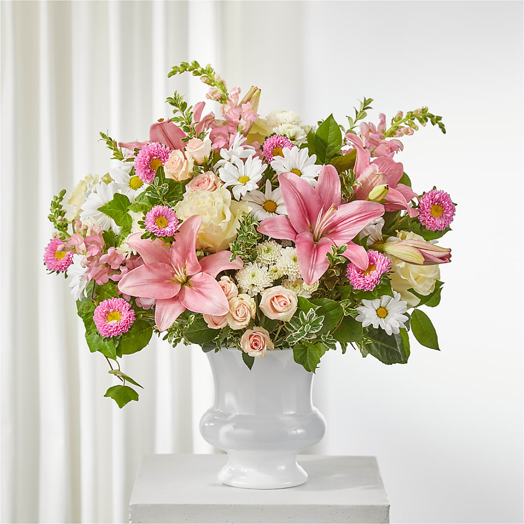 Empathetic Blooms Urn Arrangement – ROBIN'S CORNER FLOWER SHOP, Taunton MA
