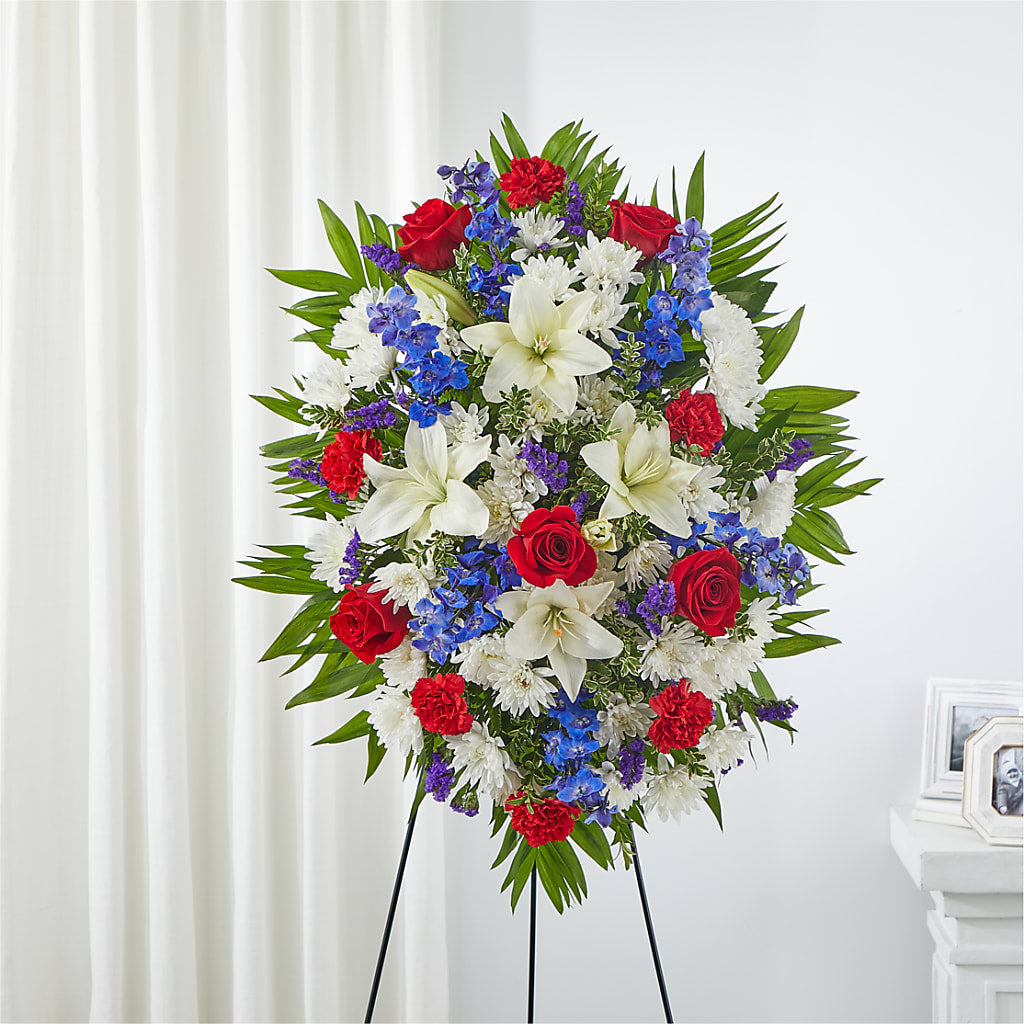 Cherished Service Standing Spray – ROBIN'S CORNER FLOWER SHOP, Taunton MA