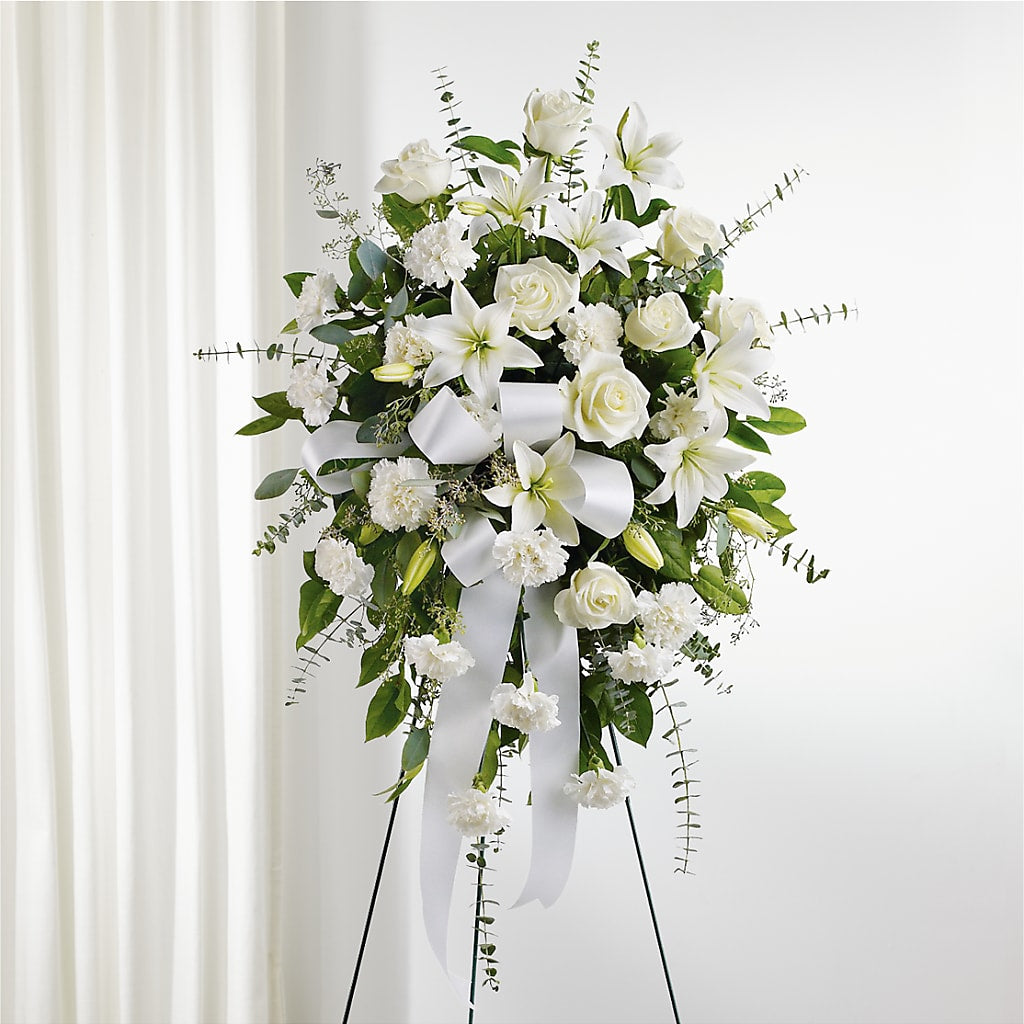 With Care Standing Spray – ROBIN'S CORNER FLOWER SHOP, Taunton MA