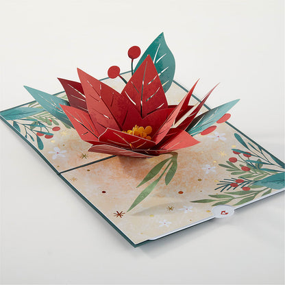 Happiest Holidays Poinsettia and Lovepop Card – ROBIN'S CORNER FLOWER SHOP, Taunton MA