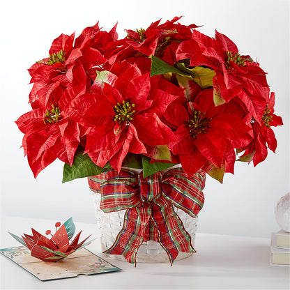 Happiest Holidays Poinsettia and Lovepop Card – ROBIN'S CORNER FLOWER SHOP, Taunton MA