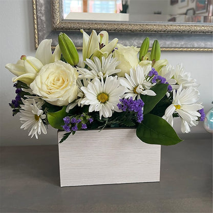 Beyond Blue Box Bouquet – ROBIN'S CORNER FLOWER SHOP, Taunton MA