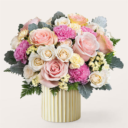 Blissful Moments Bouquet with Ivory Vase – ROBIN'S CORNER FLOWER SHOP, Taunton MA