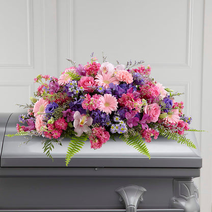 Glorious Garden Casket Spray – ROBIN'S CORNER FLOWER SHOP, Taunton MA