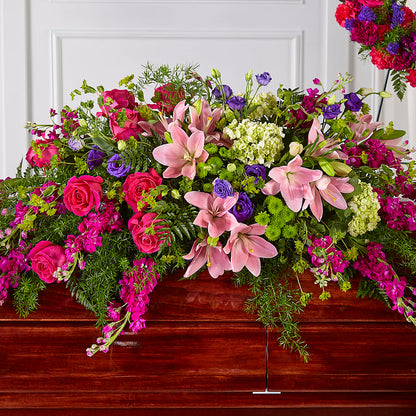 Radiant Tribute Casket Spray – ROBIN'S CORNER FLOWER SHOP, Taunton MA