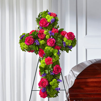 Tribute Rose Floral Cross – ROBIN'S CORNER FLOWER SHOP, Taunton MA