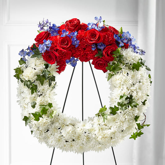 Patriotic Passion Wreath – ROBIN'S CORNER FLOWER SHOP, Taunton MA