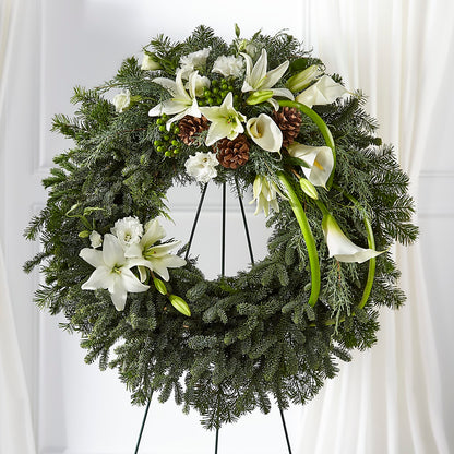 Greens of Hope Wreath – ROBIN'S CORNER FLOWER SHOP, Taunton MA