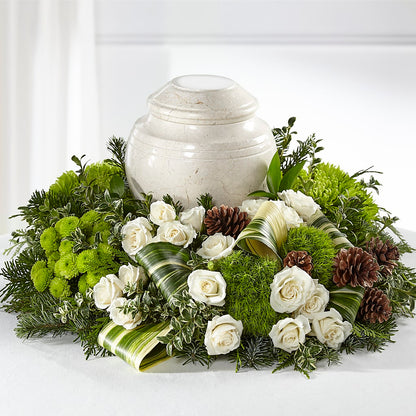 Precious Evergreen Cremation Adornment – ROBIN'S CORNER FLOWER SHOP, Taunton MA