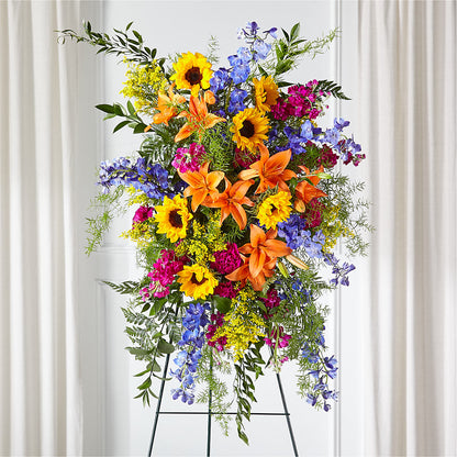 Sunlit Memories Standing Spray (Standard) – ROBIN'S CORNER FLOWER SHOP, Taunton MA