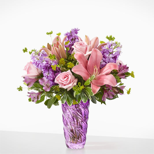 Precious Petals Bouquet with Luxe Swirl Vase – ROBIN'S CORNER FLOWER SHOP, Taunton MA