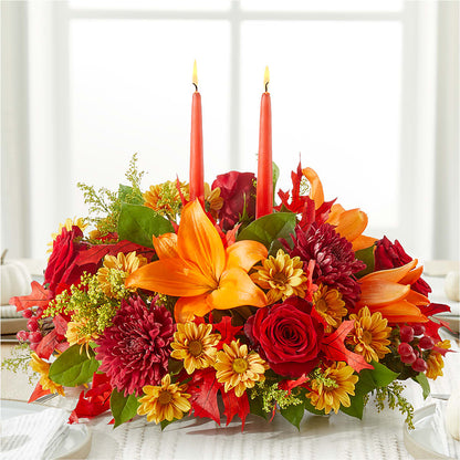 Autumn's Embrace Centerpiece – ROBIN'S CORNER FLOWER SHOP, Taunton MA