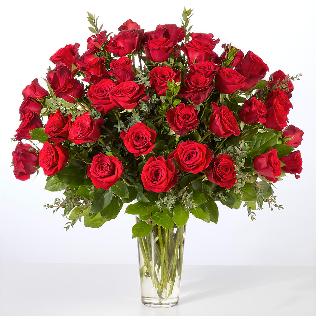 Forever Yours Fifty Stem Red Rose Bouquet – ROBIN'S CORNER FLOWER SHOP, Taunton MA